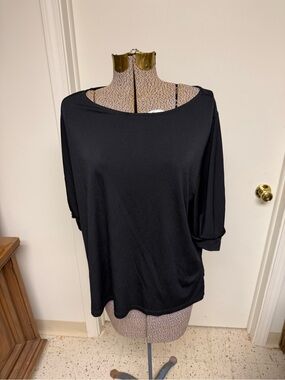 H&M Conscious Black Boat Neck Blouse Top XL NWT 3/4 Balloon Sleeve Women’s